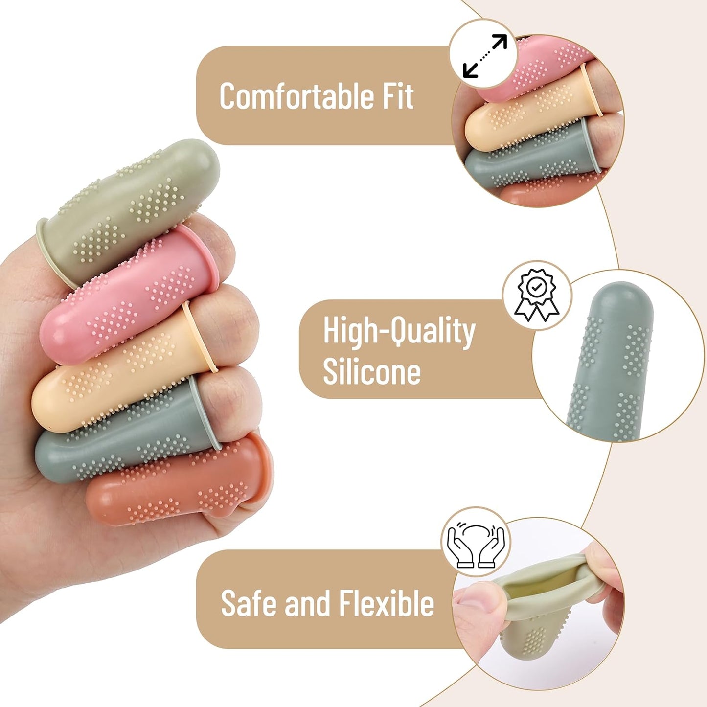 Mr. Pen- Hot Glue Gun Finger Protectors, 24 pcs, Vintage Colors Silicone Finger Protectors, Rubber Fingers Tips, Rubber Finger Covers, Rubber Finger Tips Protector, Finger Grip, Finger Rubber Tips
