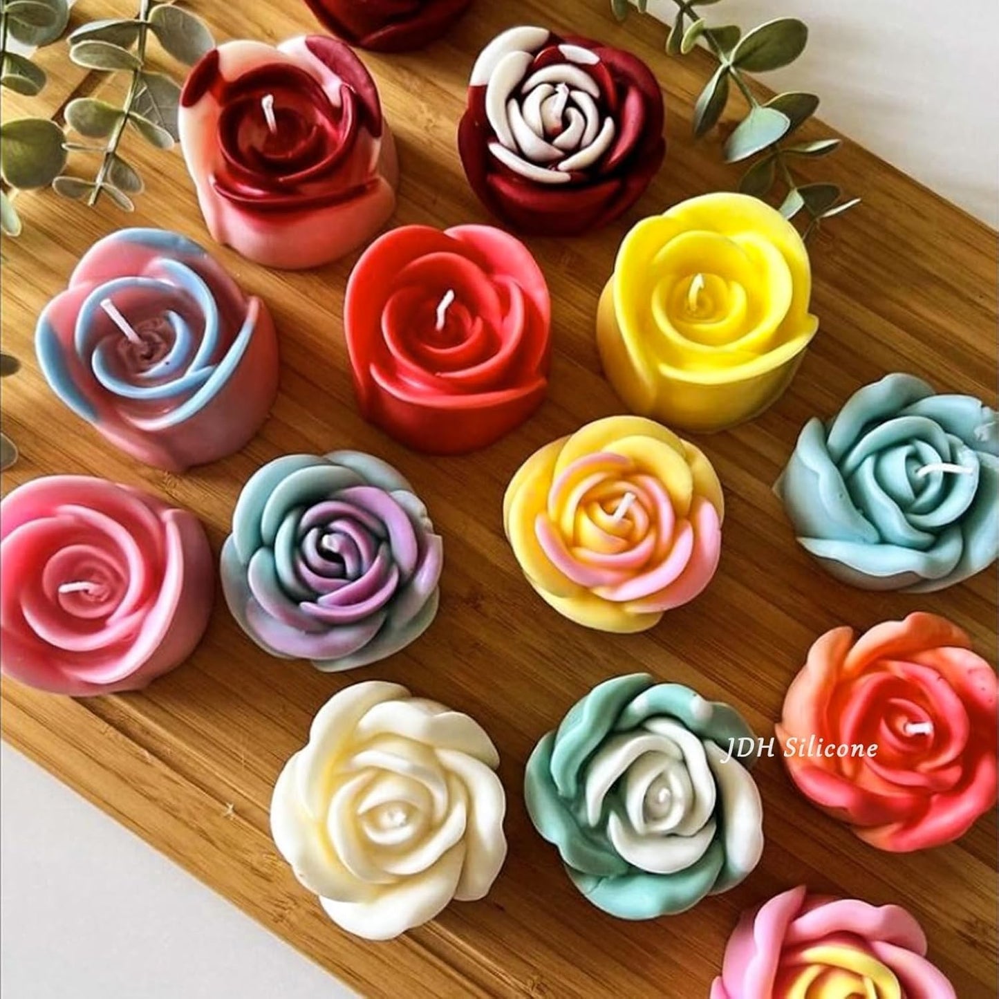 3 PCS Rose Silicone Molds Soap 3D Flower Mold Candle Mold Clay Resin Molds for DIY Handmade Soaps, Candle Gifts, Resin Crafts, Ice Cubes, Chocolate and Home Decorations