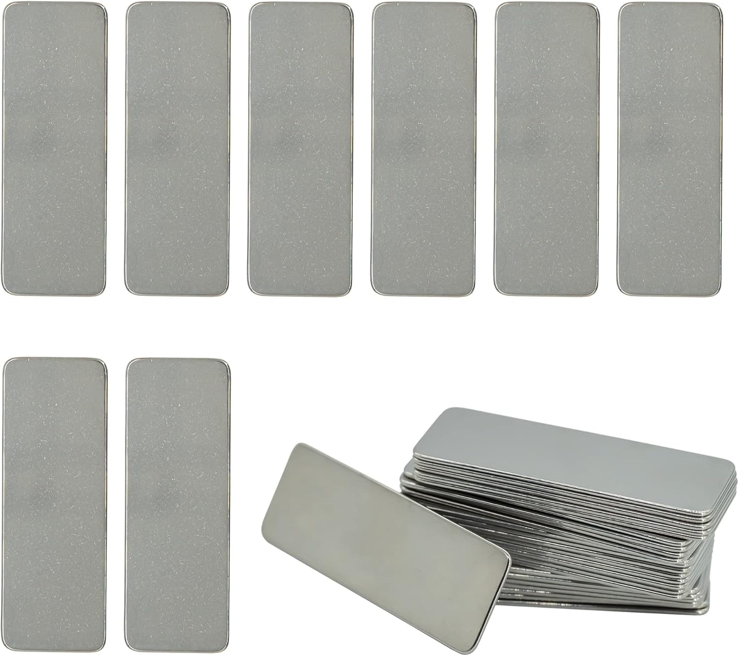 StayMax 304 Stainless Steel Engraving Blank Tags Rectangle Stamping Blanks Without Holes 1.96inch*0.7inch 25 Pack