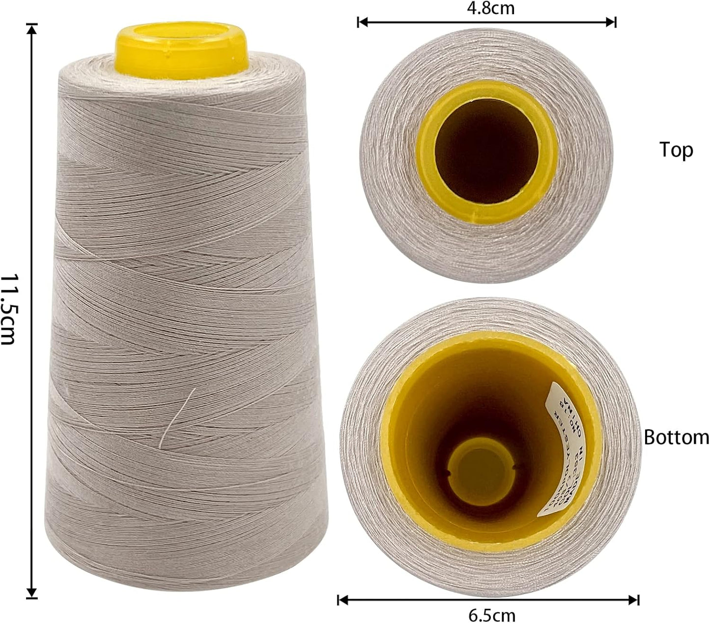 Tortoise 4 Cones of 3000 Yards Each Spool Thread for All Purpose, Serger, Overlock, Quilting, Sewing Machine - 40S/2 Beige 100% Polyester