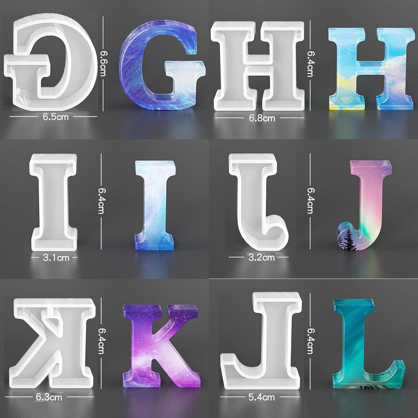 Letter Mold 2.5 inch 26 Pack Letter Mold Letter Resin Mold Alphabet Candle Mold Silicone Mold for Resin Cake Mold Clay Resin Making Molds Candle Making Molds Craft Supplies