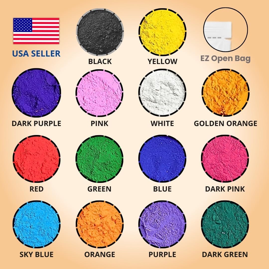 Natural 14‑Color Holi Powder Pack – 14 x 75 gm Washable Non‑Toxic Chalk Color for Fun Runs Festivals Photo Shoots Marathons & Gender Reveals colour wars kids animal photography party gulal