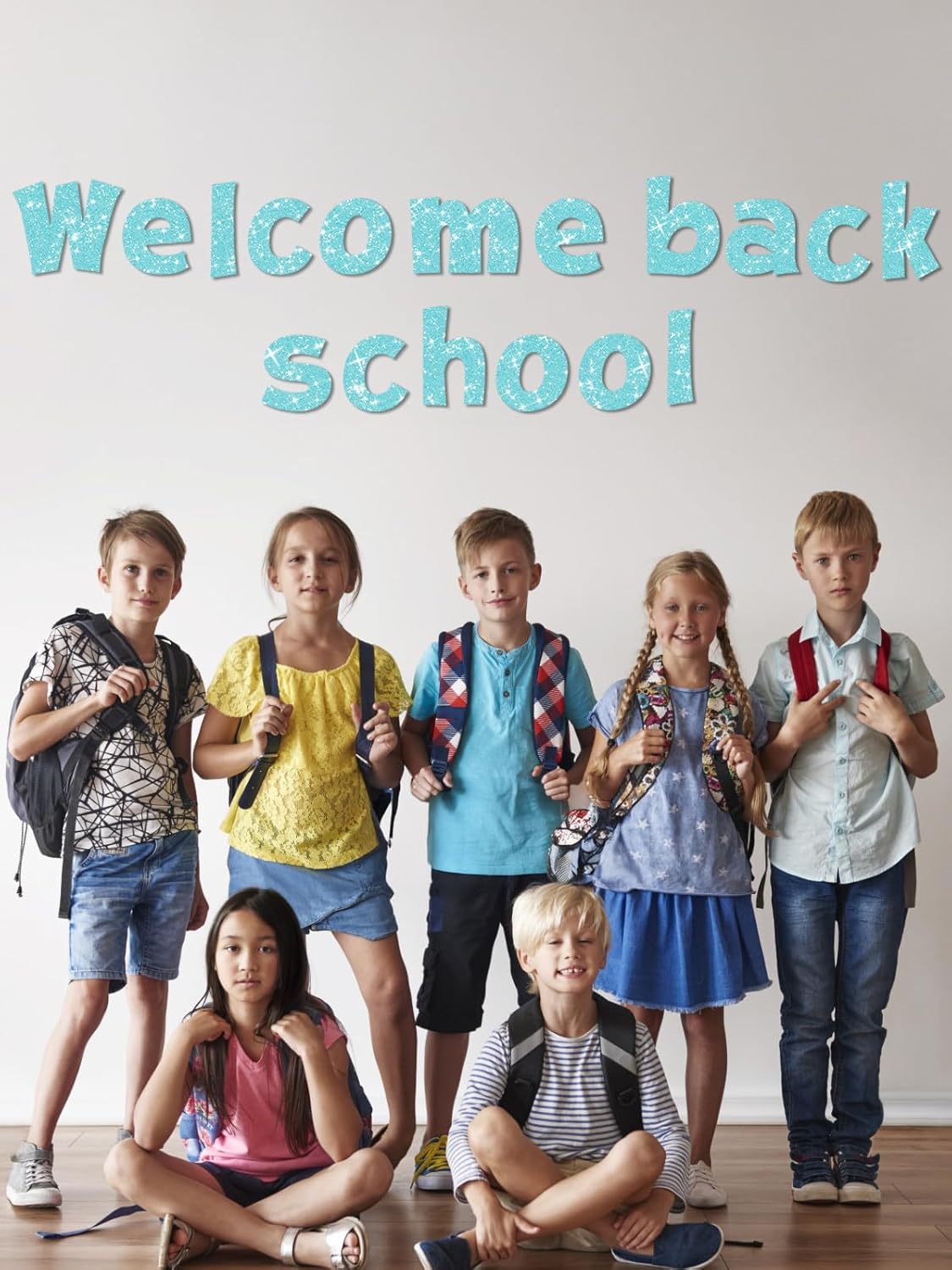 237 Pcs Glitter Bulletin Board Letters, Numbers and Punctuation, Poster Board Letters Alphabet Cut Out Cardboard Letters Accessories for Classroom Display Decorating Supplies 4inch (Light Blue)