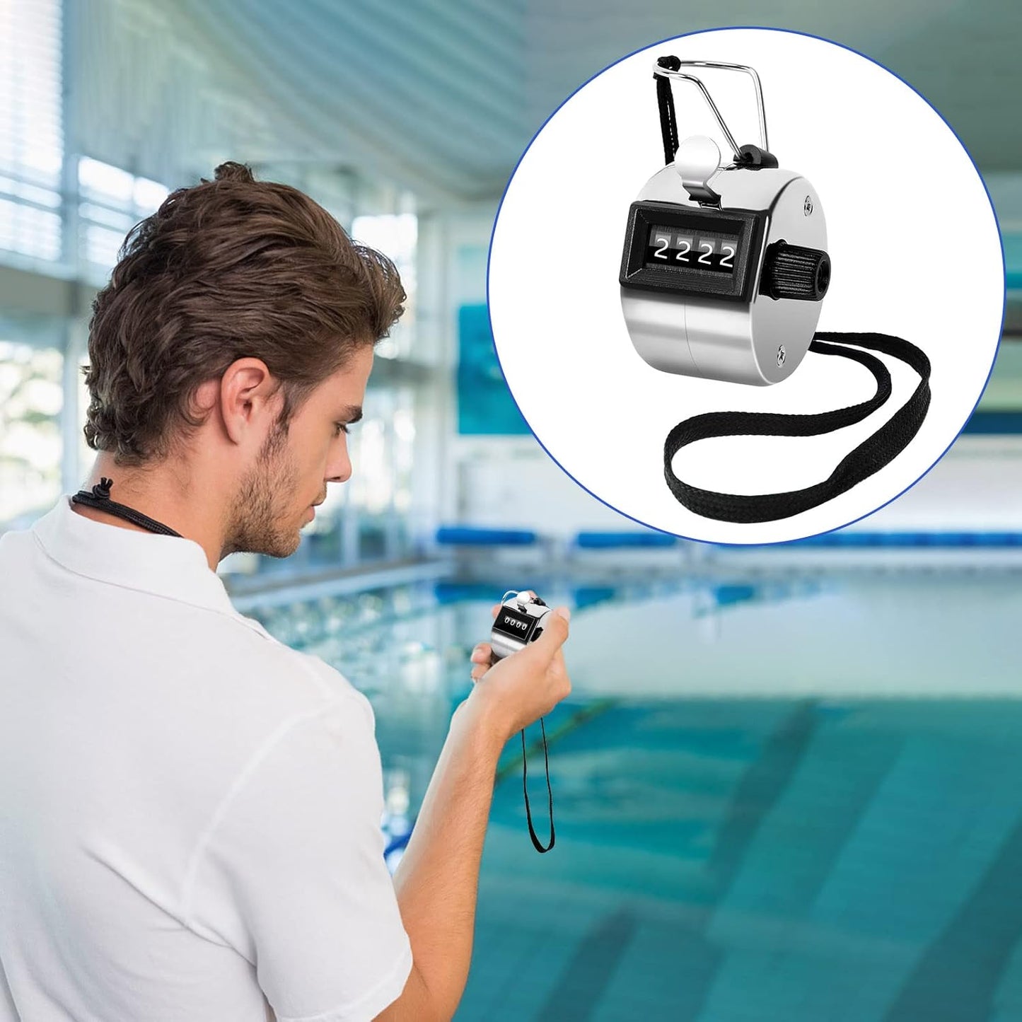 Handheld Mechanical Counter Clicker, 5 Pcs 4-Digital Number Tally Click Counter for School Event Golf Sports Office Stadium