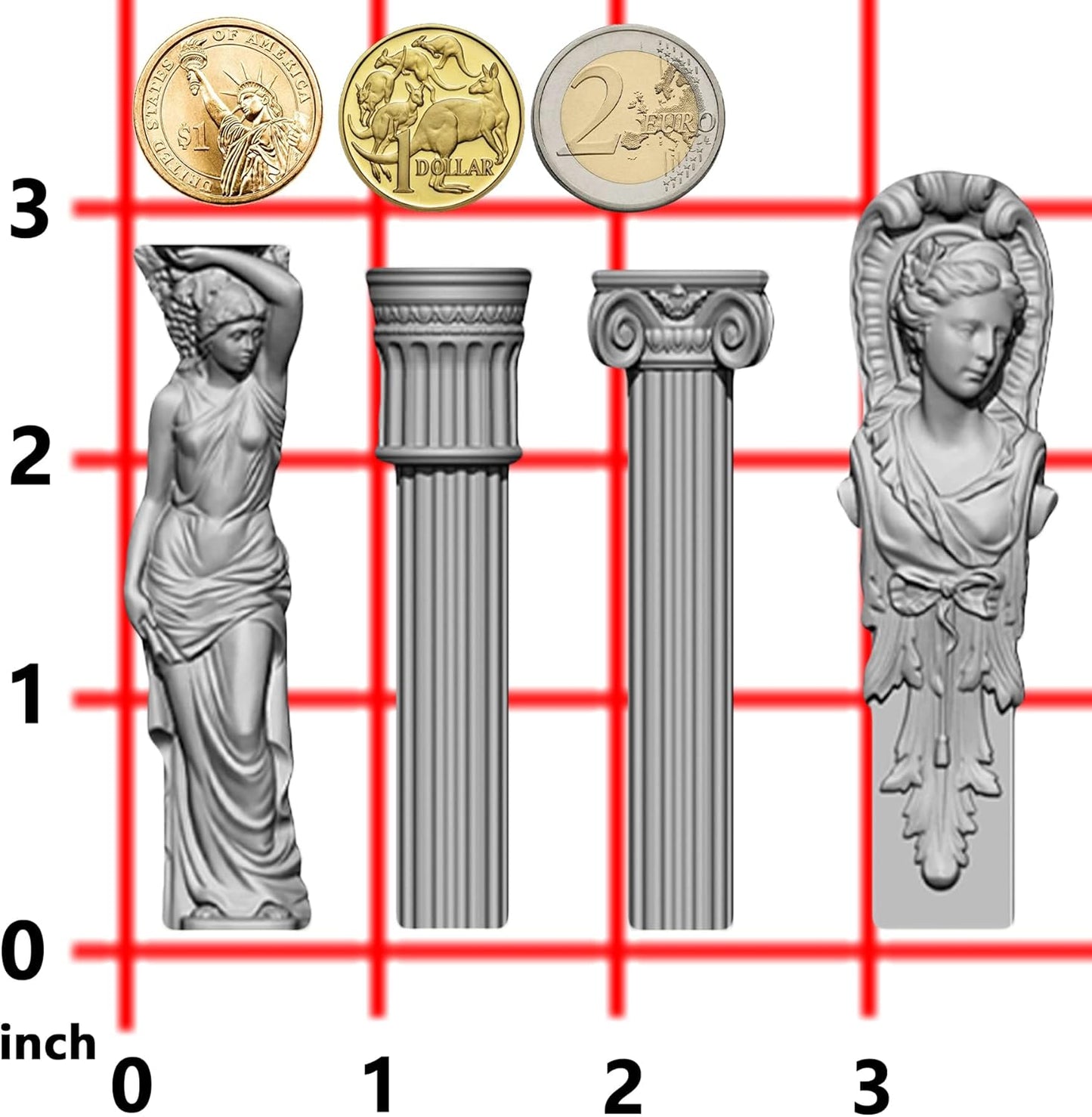 Art Mold for Polyclay Air Dry Clay Plaster, Decorative Column and Sculpture Statue