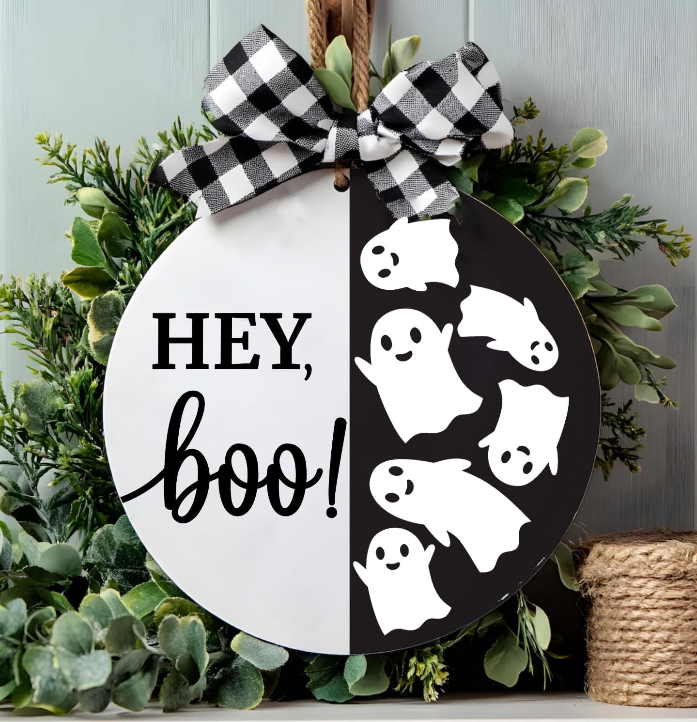 Halloween Stencils for Painting on Wood 12” Halloween Stencil Hey Boo Ghost Face Pumpkin Bats Spider Templates for Door Hanger Porch Sign Doormat