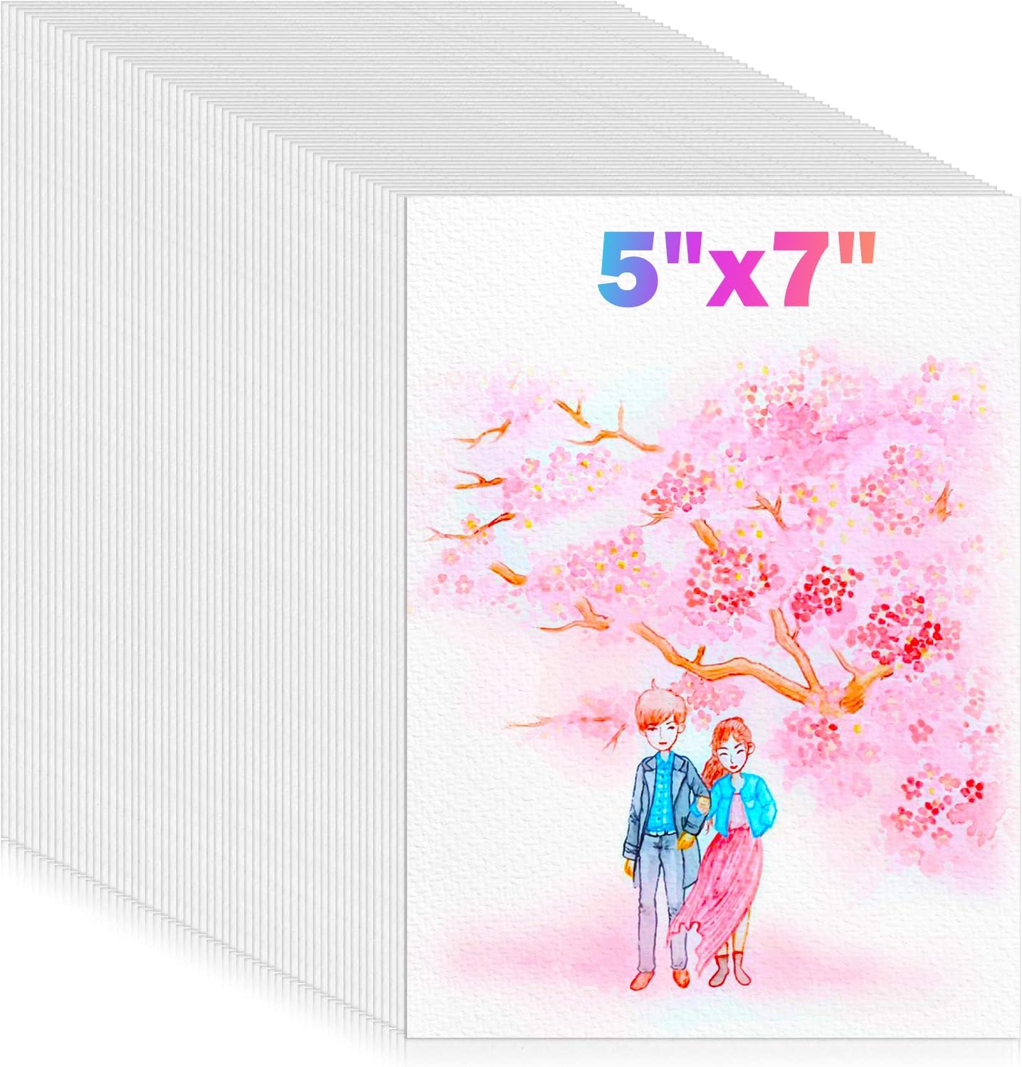 180 Sheets Watercolor Paper, 5"x7" White Water Color Paper Bulk, 140lb/300gsm Artist Drawing Coloring Supplies for Adults, Watercolors, Paint Set, Canvas Painting, DIY Projects, Valentine Gift Cards