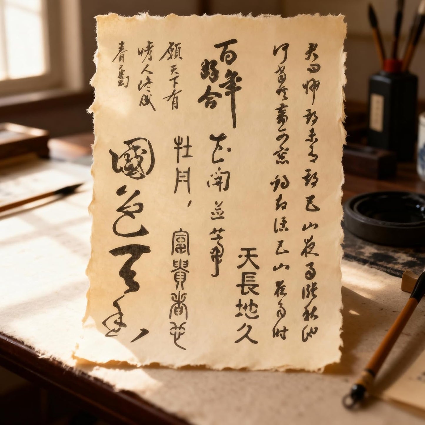 TIAMECH A4 Reusable Chinese Calligraphy Stencil for Painting - National Beauty Heavenly Fragrance Layering Template, DIY Wall Art, Wood Furniture, Scrapbook & Crafts (8.3x11.7inch)