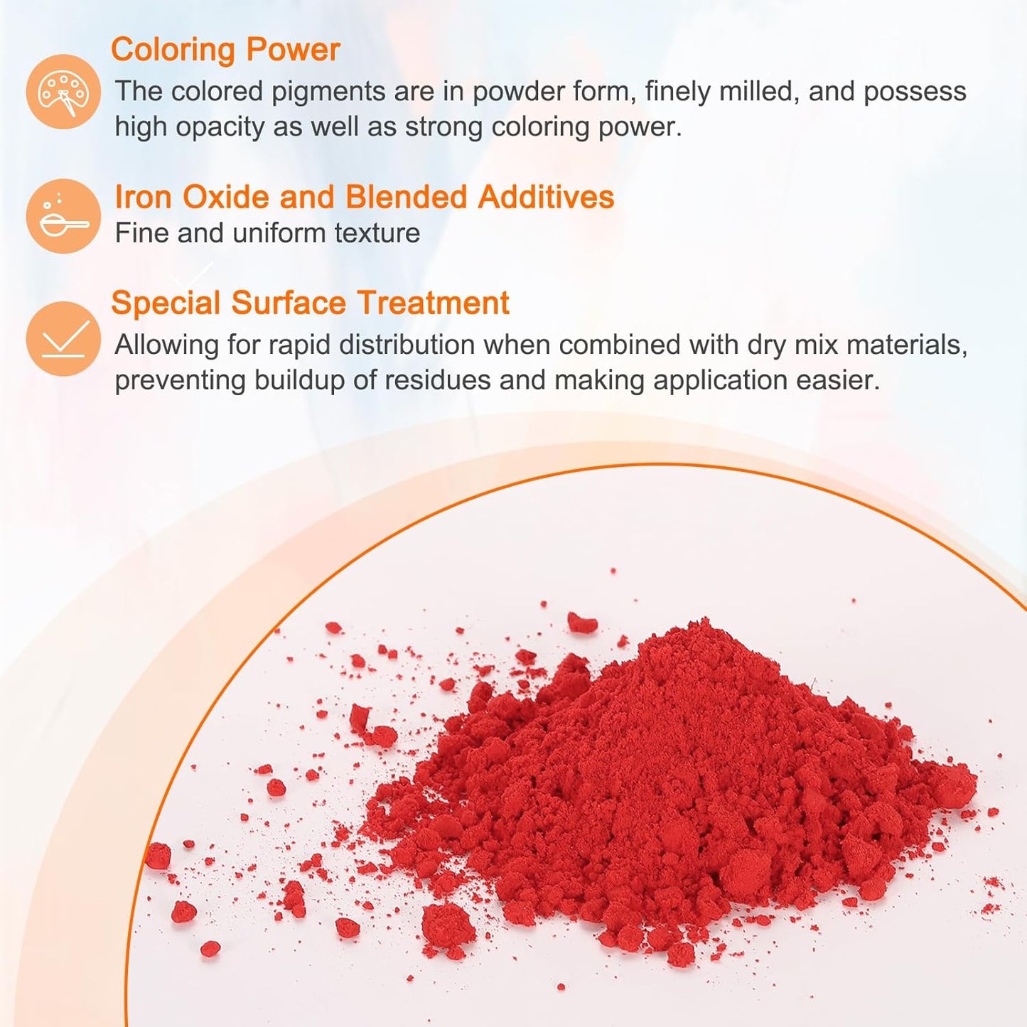 HARFINGTON Iron Oxide Powder Concrete Pigment 325 Mesh 3.5oz (100g) Iron Oxide Grout Pigment for Pastel Tile Paint Concrete Cement, Cadmium Red