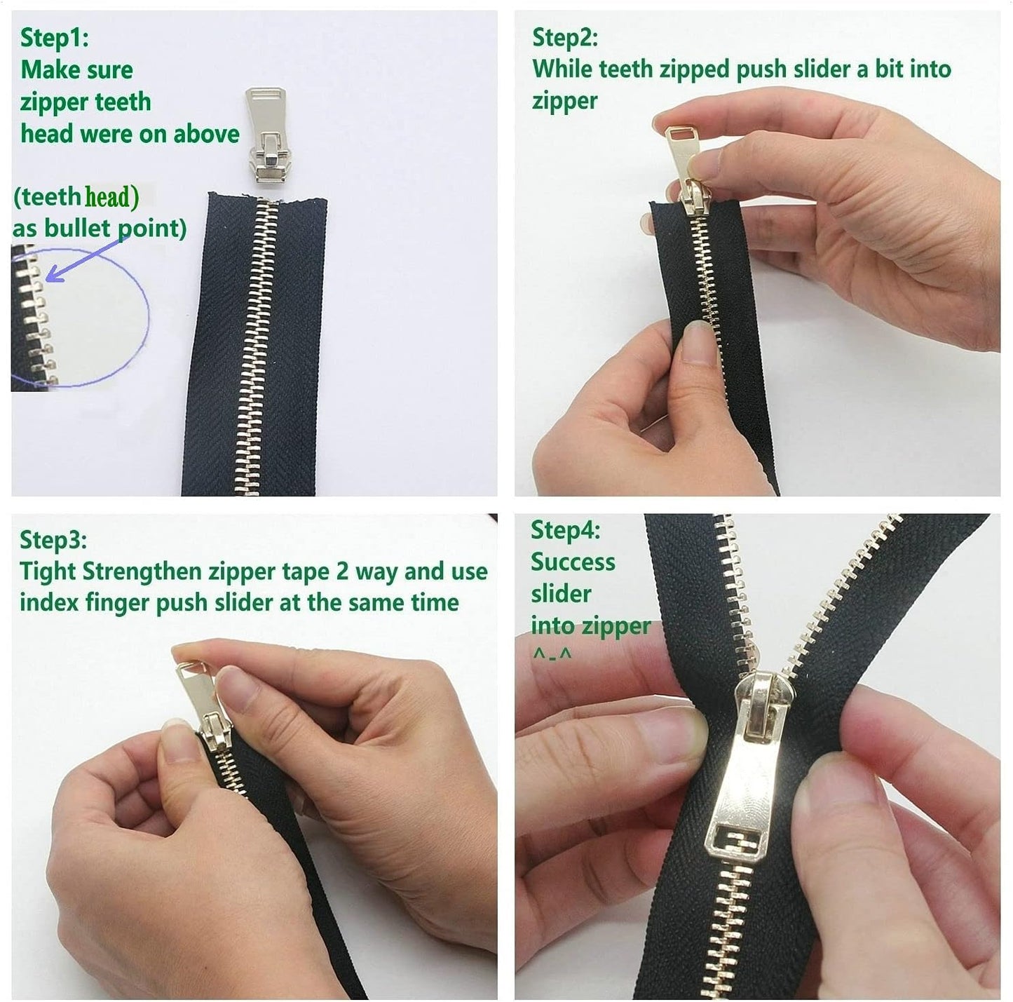 Leekayer #5 Metal Zippers Roll Bulk 2 Yards Black Zipper by The Yards with 10 pcs Sliders Light Gold Teeth Zipper for Sewing Bag Craft Backpack, Wallets, Purses Handmade