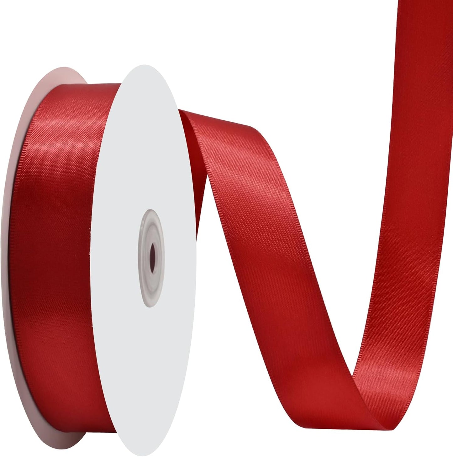 Red Satin Ribbon 1" X 50 Yards Solid Color Double Faced Ribbons Perfect for Crafts Wedding Decor Bow Making Arts Sewing and More