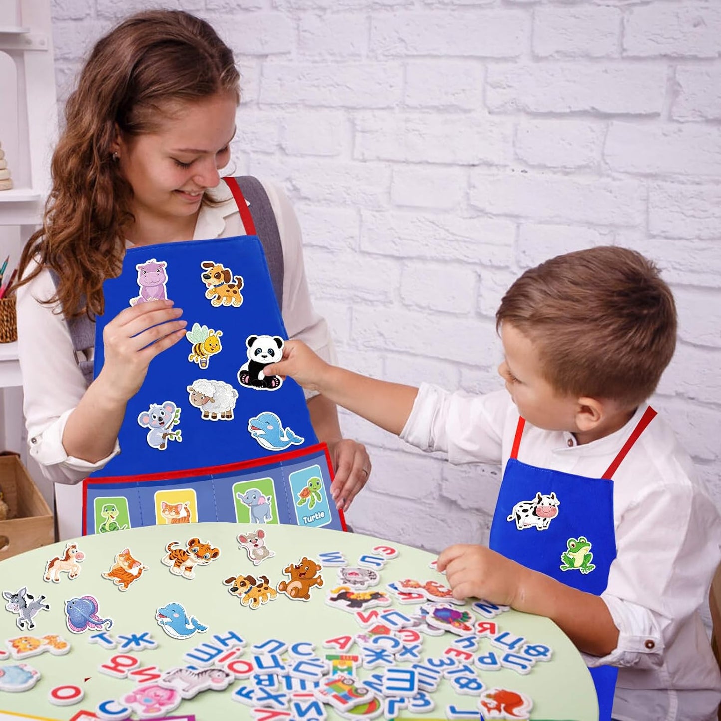 Felt Aprons for Toddlers & Kids - 3 Pocket Educational Storytelling Apron for Preschool, Autism, Classroom, and Homeschooling - Durable, Washable, and Interactive Learning Tool