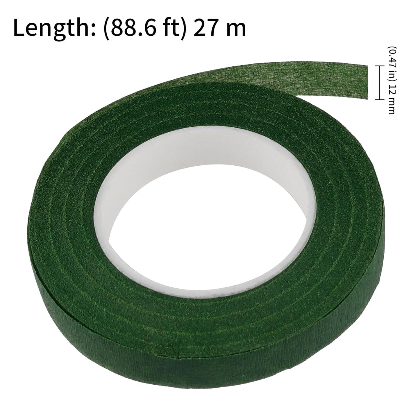 KEILEOHO 30 Rolls 29.5 Yard Floral Tape, 1/2 inch Wide Dark Green Flower Stem Tape, Florist Tapes for Floral Bouquet Making and DIY Crafts