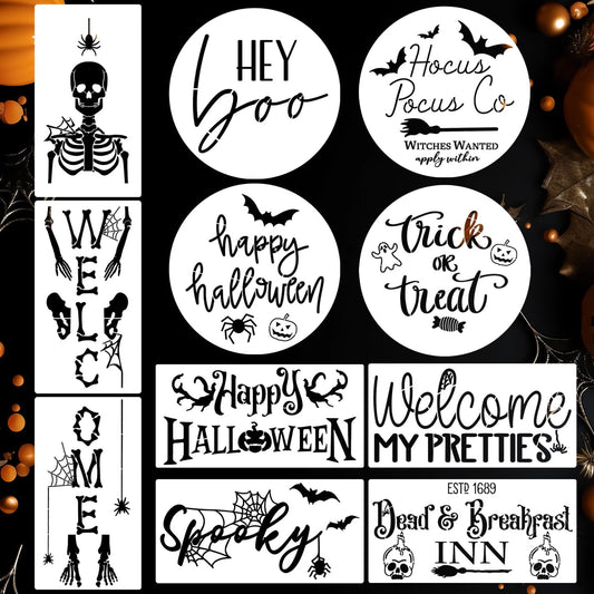 Halloween Stencils for Painting on Wood Large Halloween Stencil Skeleton Boo Hocus Pocus Templates for Porch Sign Door Hanger Decor