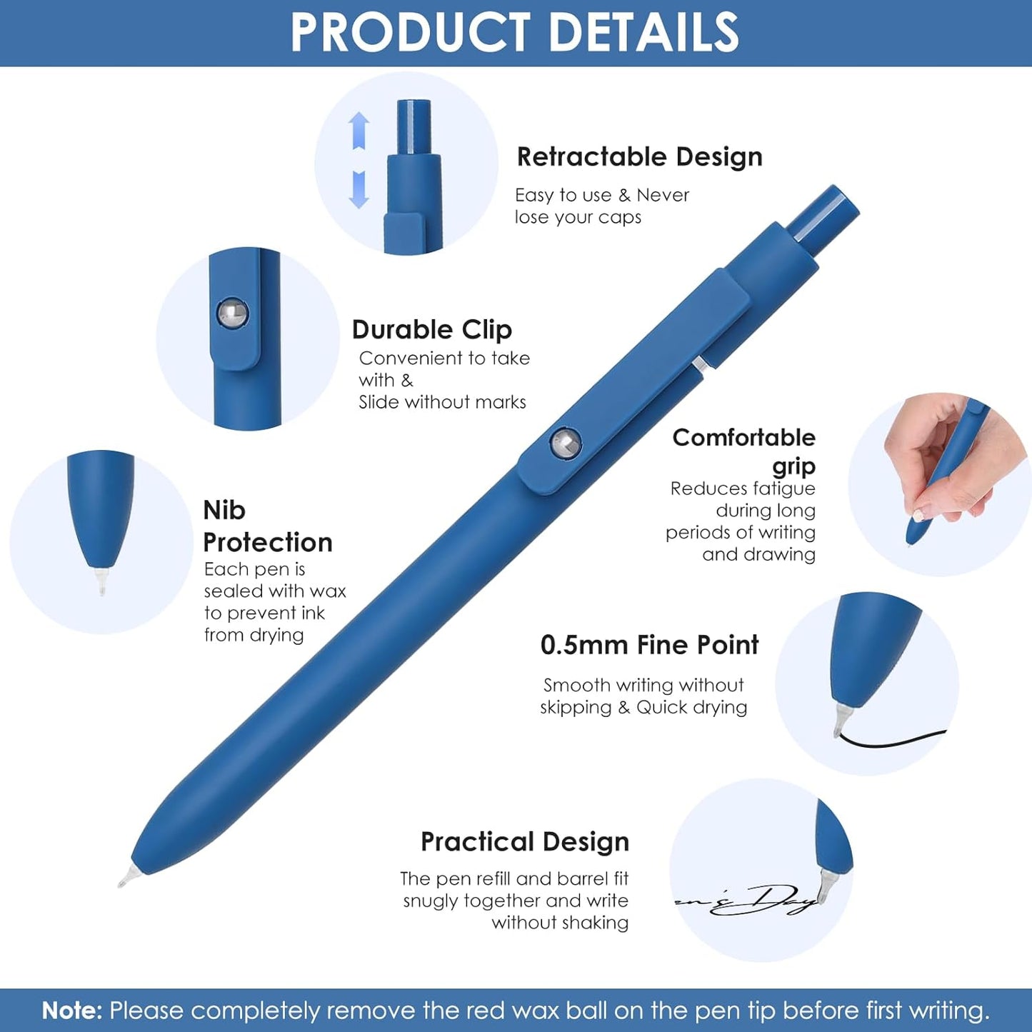 Gel Pens, 5pcs 0.5mm Gel Pen Cute Black Ink Fine Point Pens With Smooth Writing, Quick Dry Pens For Journaling, Teacher Work Desk Accessories Office School Supplies for Men Women Student (Vintage)