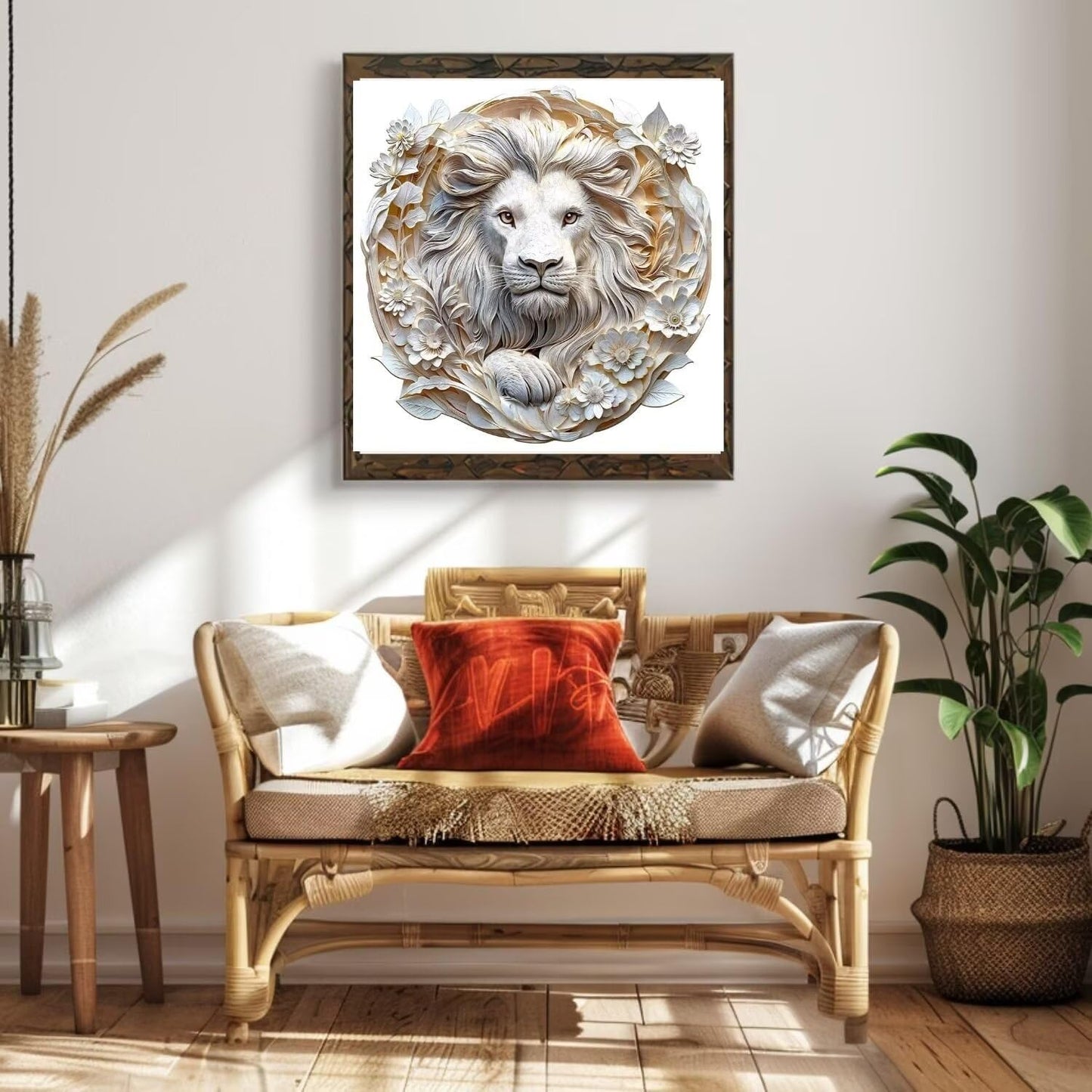 Wooden Puzzles Adults, 3D Paper Lion Wooden Puzzles 200 Pieces, Unique Animal Shaped Wood Challenging Jigsaw Puzzles Gifts for Adults, 11.4x11.2in