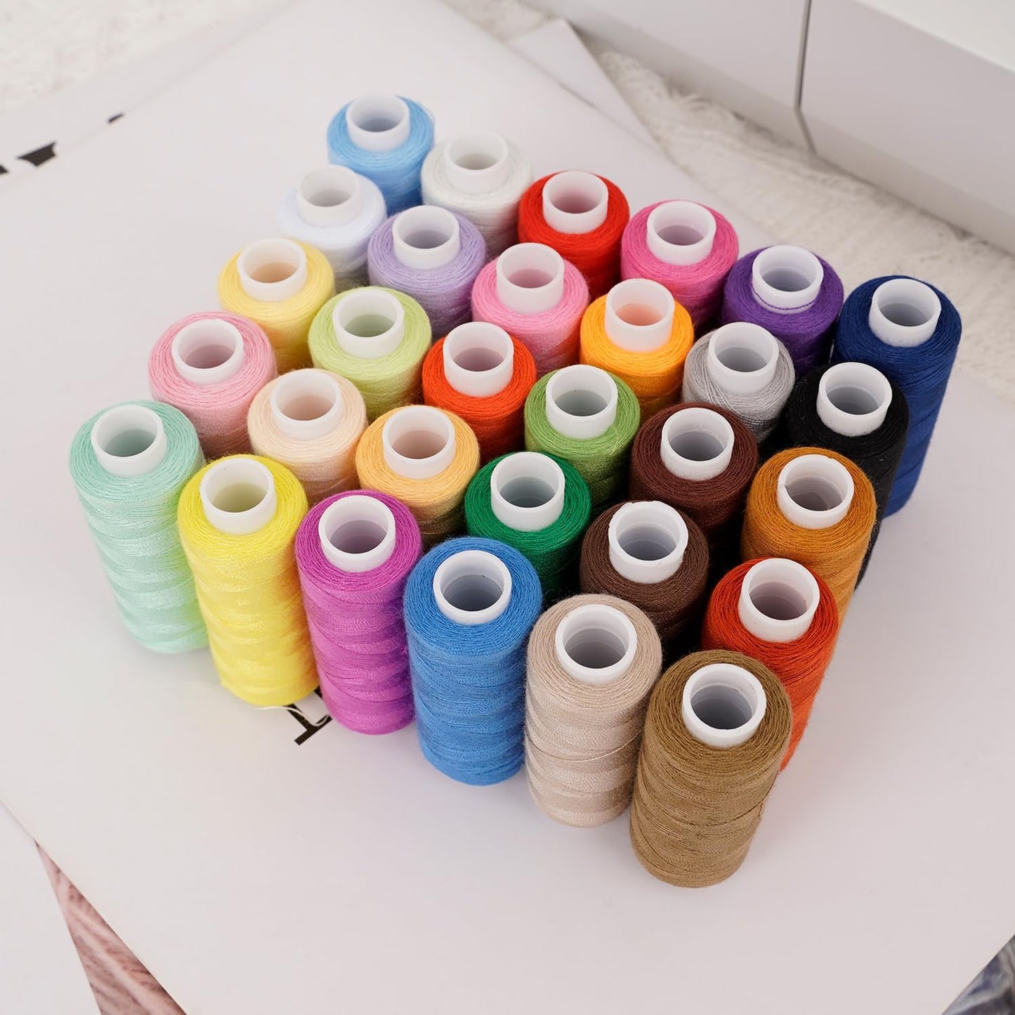 Connimonet Hand Quilting Thread,Needle and Thread Kit for Sewing,30 Colors,250 Yards Each,with Self Threading Sewing Needles and 2in1 Tool for Needle Threader and Seam Ripper