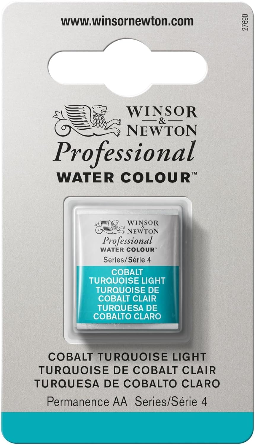 Winsor & Newton Professional Water Colour Paint, Half Pan, Cobalt Turquoise Light