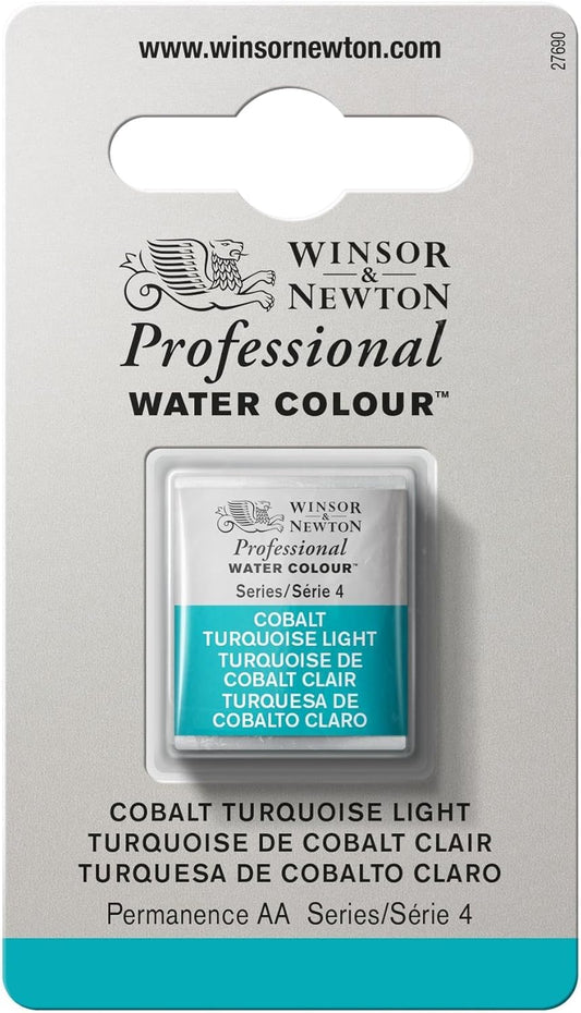 Winsor & Newton Professional Water Colour Paint, Half Pan, Cobalt Turquoise Light