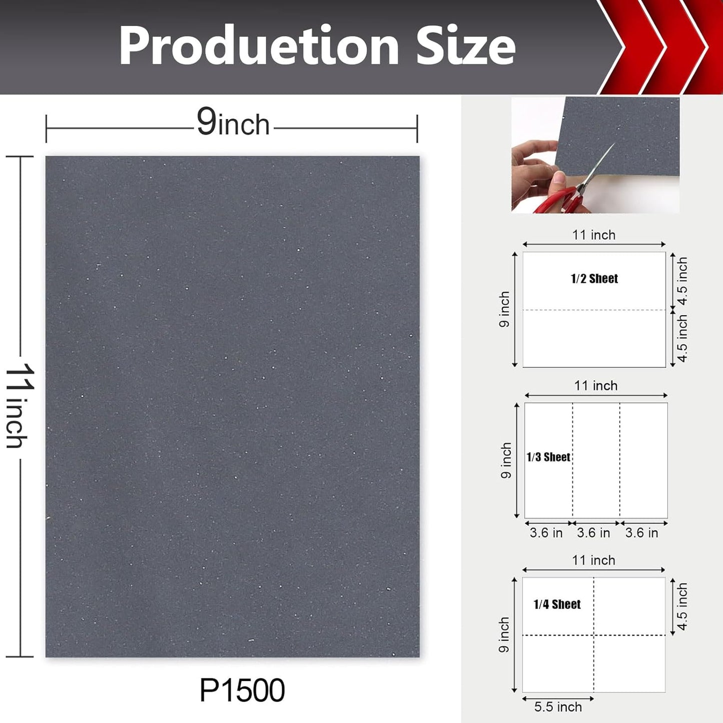 1500 Grit Sand Paper, 12Pcs Wet or Dry Sandpaper Assortment Sandpaper for Wood Metal Furniture Hand Sander Sand Paper Set Sandpaper Sheets Cut for Use 9" x 11"/12 Sheets