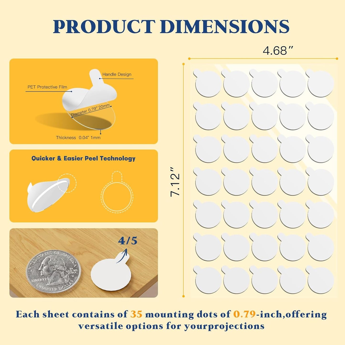 Double Sided Sticky Tack – 490pcs Easy to Peel Sticky Dot,Clear Removable Balloon Glue Poster Dots for Crafts, Posters, Balloons, and DIY Projects