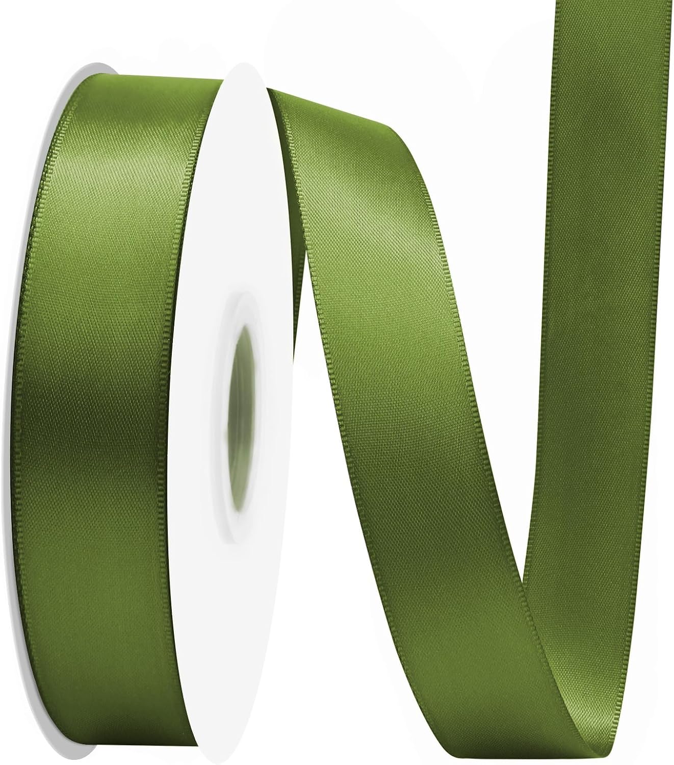 Moss Satin Ribbon 7/8" X 50 Yards Solid Color Double Faced Ribbons Perfect for Crafts Wedding Decor Bow Making Arts Sewing and More