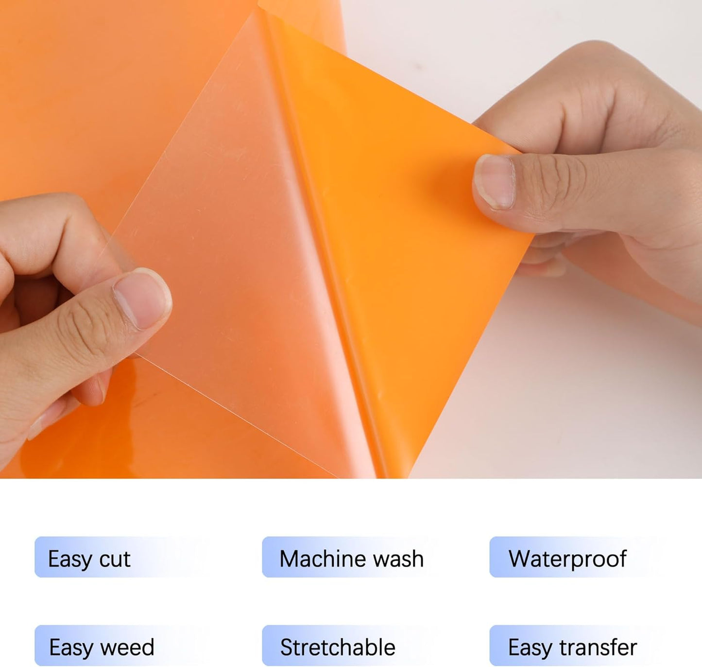 RENLITONG Matte Yellow Orange Iron on Vinyl Roll - 12Inch x 13ft HTV Heat Transfer Vinyl for T-Shirt, HTV Rolls for All Cutter Machine - Easy to Cut & Weed for Heat Transfer Design