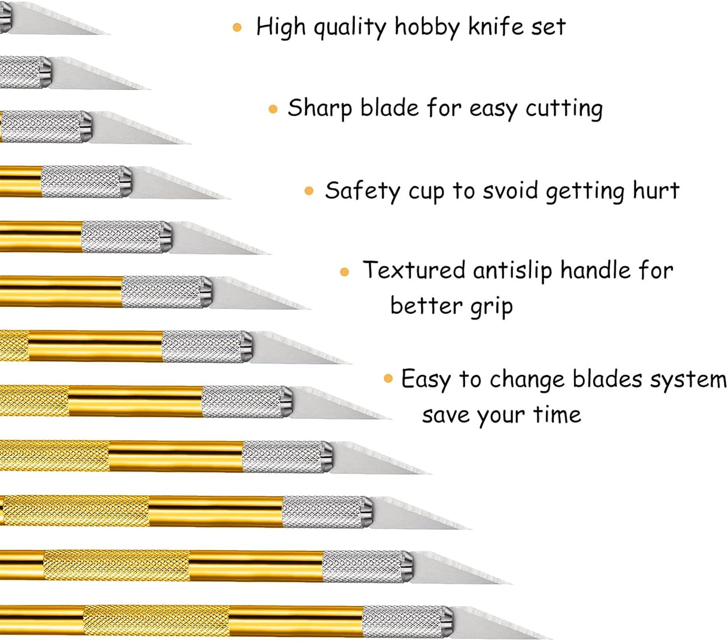 15 Pack Exacto Knife Set, Hobby Knife, Back to School Supplies Craft Knifes Kit for Art, Carving, DIY, Scrapbooking, Art, Cutting, Stencil(Gold)