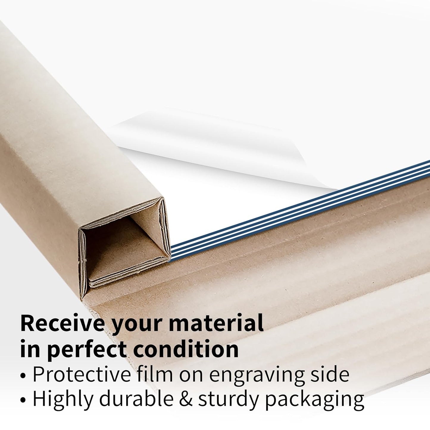 Trotec TroLase | 12"x12"x1/16", 8 Pcs | White/Blue| 2 Ply | Modified Acrylic | Laser Engraving Double Color Plastic Sheet | Engraving Blanks for Laser, Saw, Guillotine | Made in USA