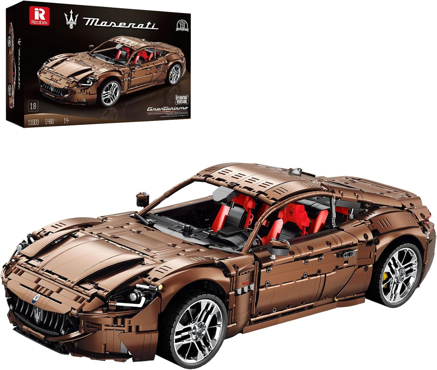 Reobrix Sports Car Building Blocks Set for Adults, Remote Control 1:8 Racing Car Vehicle Toy Model Building Kit for Kids, 11009, Creative Gifts for Boys Girls Adults 14+ (5480PCS)