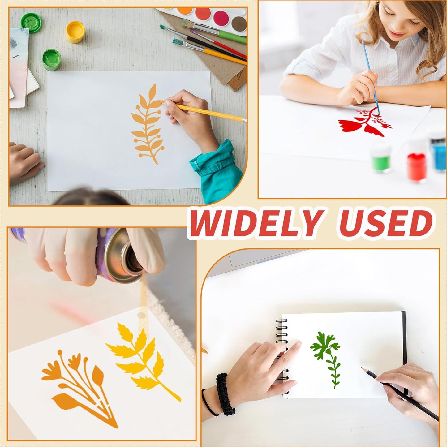 60 Pcs Flower Stencils for Painting, Reusable Small Craft Stencils for Wood, Furniture, Walls, and DIY Art Projects for Kids and Adults