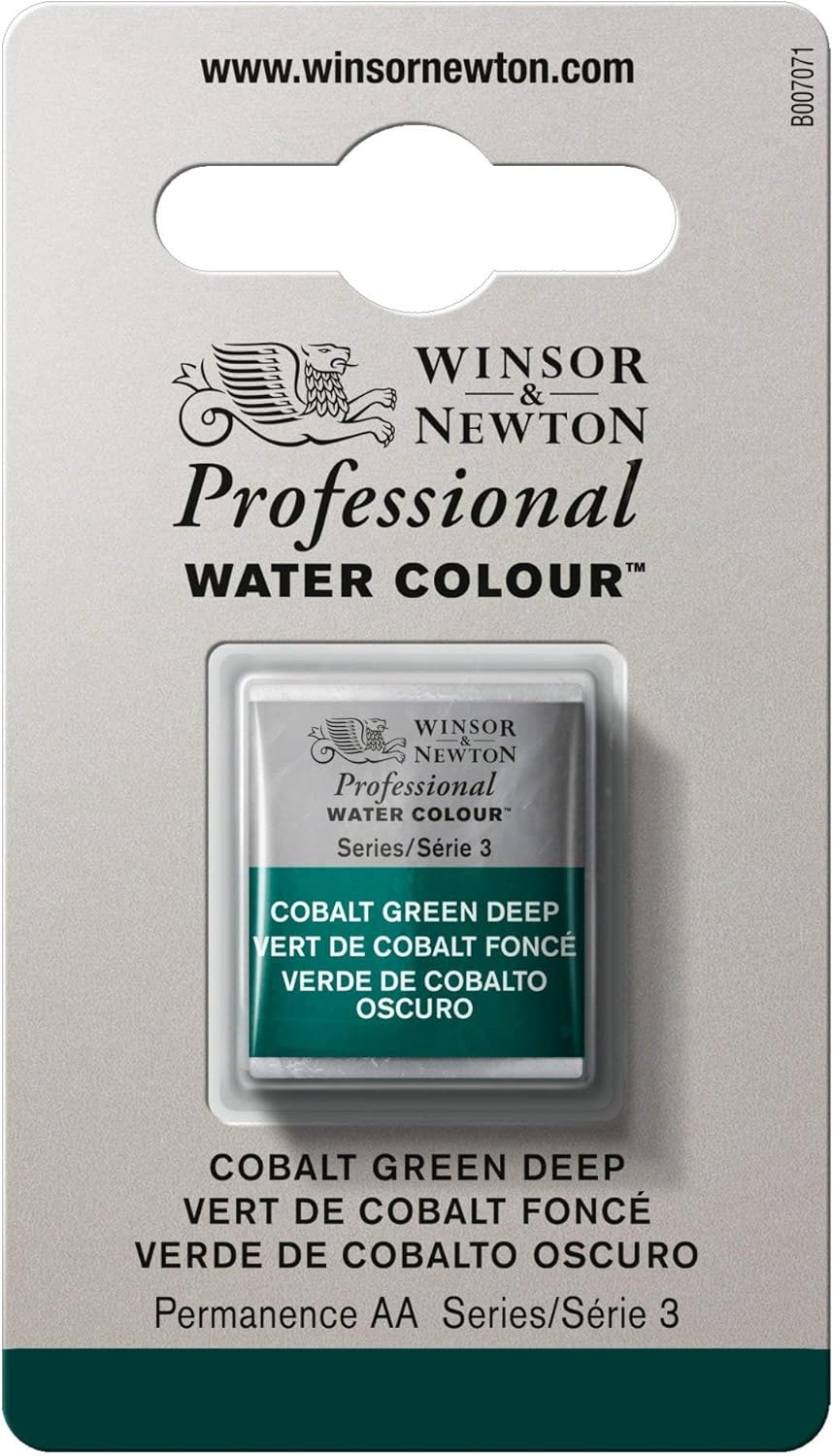 Winsor & Newton Professional Water Colour Paint, Half Pan, Cobalt Green Deep