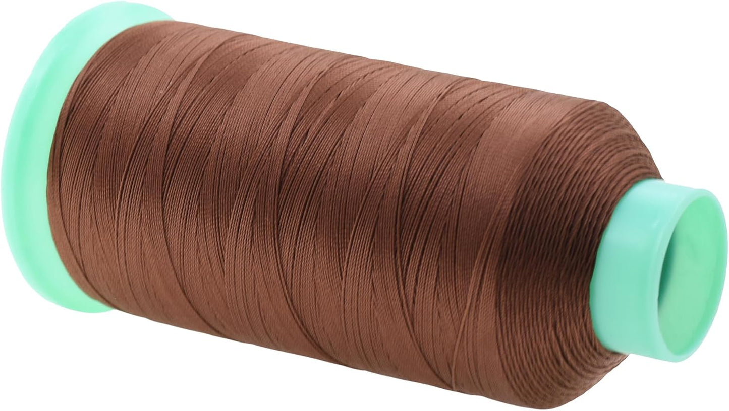 Mandala Crafts Bonded Nylon Thread Brown Heavy Duty Sewing Threads - 1100 YDs Size 92 280D T90 Tex 90 Thread for Leather Jeans Weaving Outdoor Marine Upholstery Threads