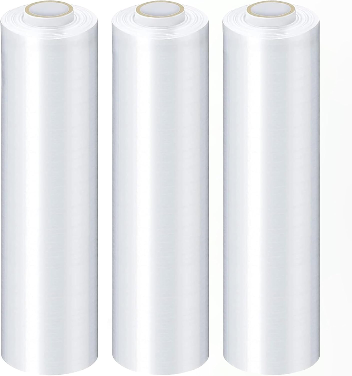 PSBM Stretch Wrap, 4 Pack, 15 Inch x 1500 Feet, 65 Gauge, Clear Plastic Cling, Cast Hand Stretch Film Rolls for Packaging Moving Packing Pallets