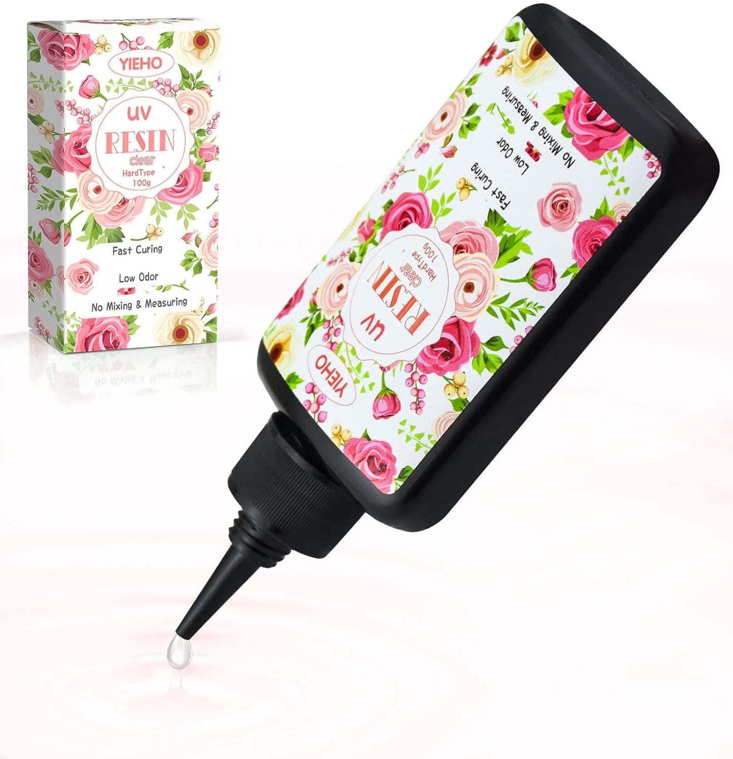 UV Resin-100g Upgraded Crystal Clear Hard Type UV Curing Premixed Epoxy Resin Starter Kit for Jewelry Making