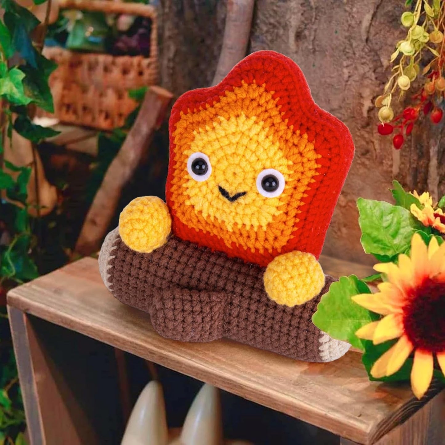 Crochetta Crochet Kit for Beginners, Crochet Starter Kit w Step-by-Step Video Tutorials, Beginner Crochet Kit for Adults Kids Women Men Complete Kit Included (Cute Crochet Flame Spirit)