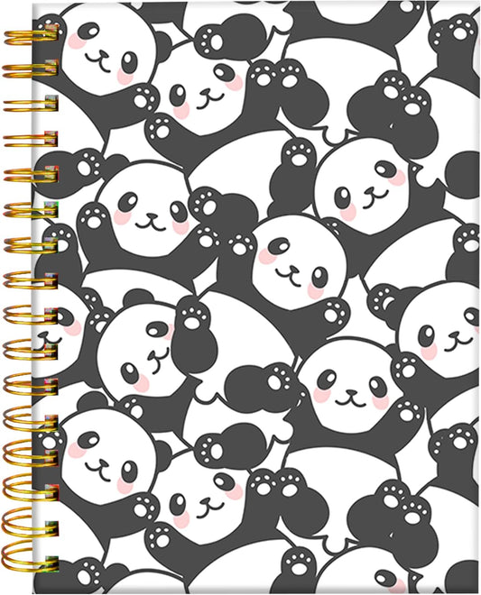 iampanda Spiral Journal Notebook,Cute Strong Twin-Wire Binding with Premium Paper for Girl Women,60 Sheets A5 College Ruled Notebook/Journal,Perfect for School Office Home Gifts,Smile Panda