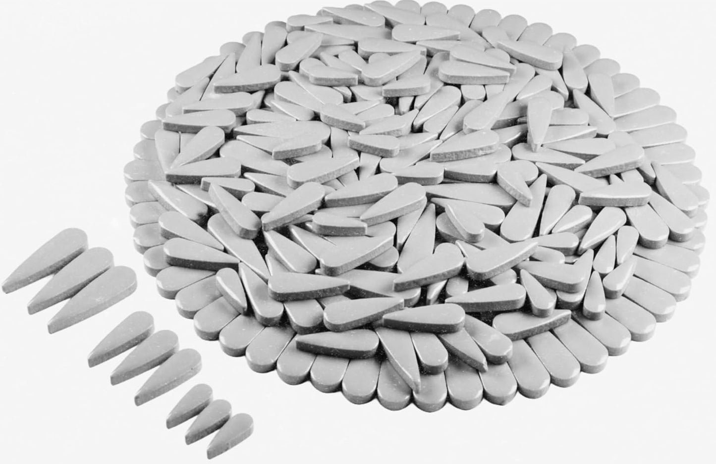 200g Petal Droplet Shaped Ceramic Mosaic Tiles for Crafts, Vibrant Colors, Ceramic Tiles for Mosaic Making Kits, DIY Arts and Crafts (White)