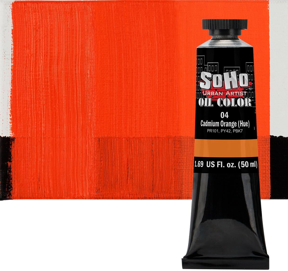 Soho Urban Artist Oil Paint - Cadmium Orange Hue, 50 ml Tube - Best Valued Oil Colors for Painting, Excellent Pigment Load