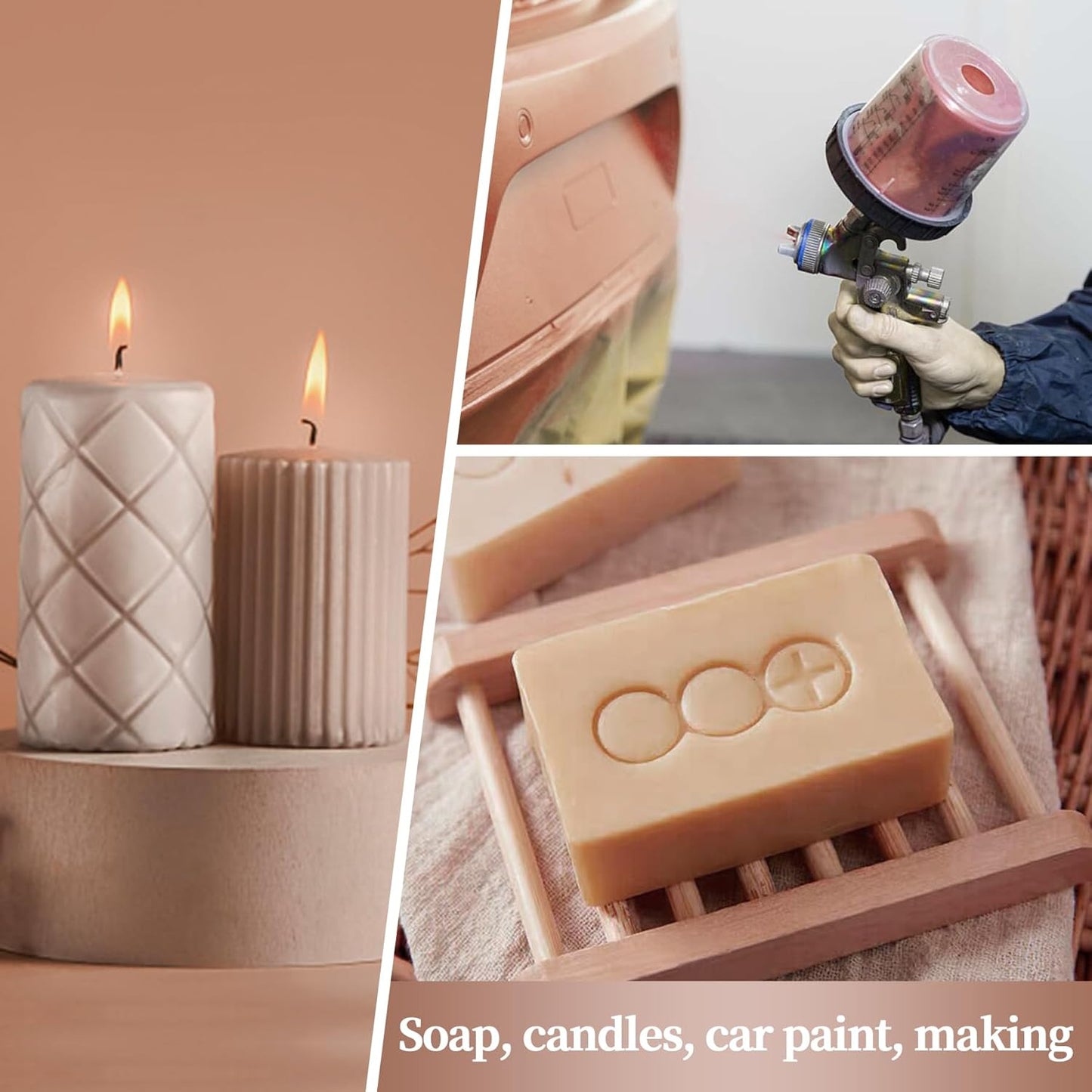 Flesh Colored Mica Powder for Epoxy Resin，Natural Shimmer Mica Powder Used for Coloring car Spray Paint, Candles, soap, Eye Shadow, Lip Gloss, Nail Polish(50g/1.7oz)