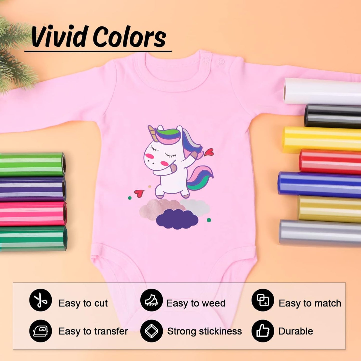 HTVRONT HTV Vinyl Rolls Heat Transfer Vinyl - 12" x 5ft Neon Pink HTV Vinyl for Shirts, Iron on Vinyl for All Cutter Machine - Easy to Cut & Weed for Heat Vinyl Design (Neon Pink)