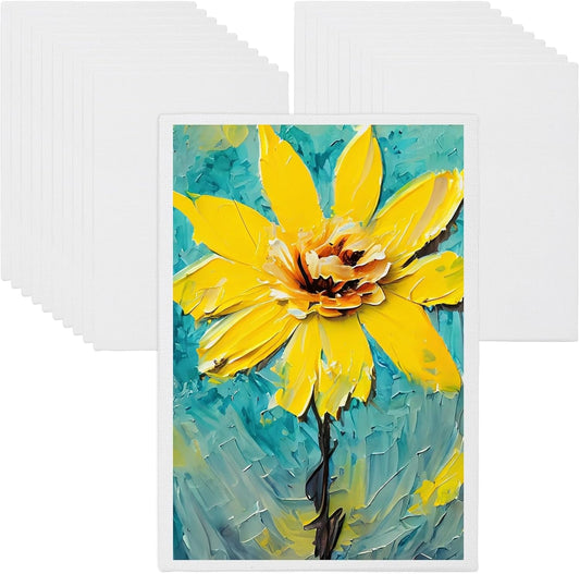 MECCANIXITY Canvas Boards for Painting, 5x7 Cotton Blank Primed Art Canvas Panels Acid-Free for Painting Supplies Oil Acrylic Tempera Watercolor Pouring Paint Artists(White, Pack of 20)