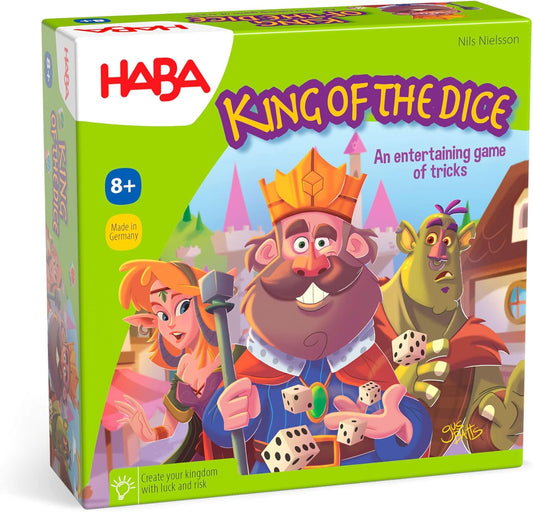 HABA King of The Dice - A Tricky Skill and Luck Dice Board Game, Perfect for Family Games and Kid Games for Ages 8 Years and Up (Made in Germany)