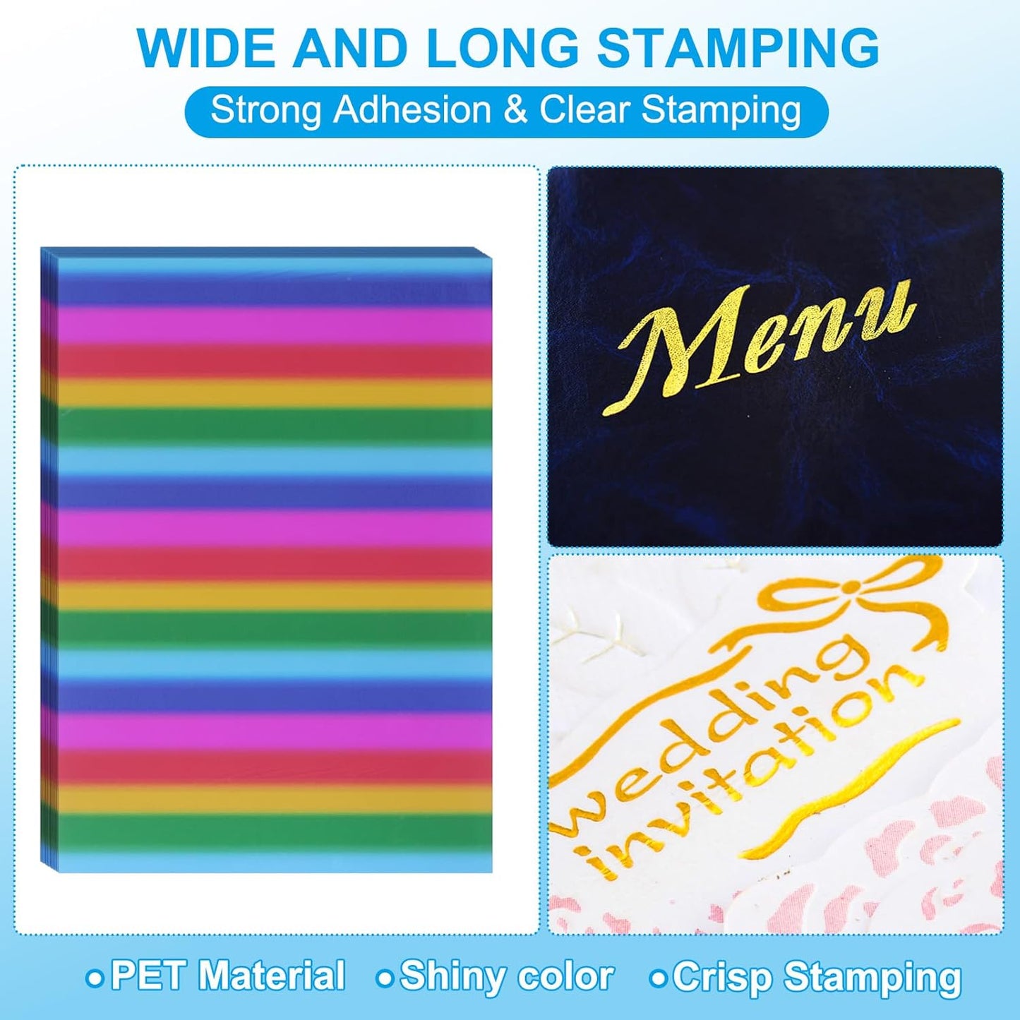 PATIKIL 11.7x8.3" Hot Stamping Foil Paper Sheet, 20 Sheets A4 Heat Transfer Hot Stamping Paper Foil for Leather DIY Logo Decor Craft Gift Package Scrapbook Card, Horizontal Colorful