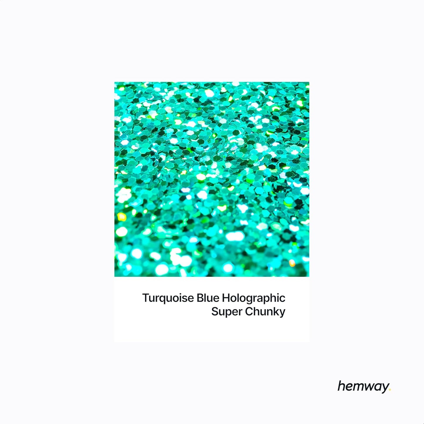 Hemway Glitter for Resin 100g Turquoise Blue Holographic Metallic Crystals for Epoxy Craft Super Chunky Flakes Tumblers Wax Melt