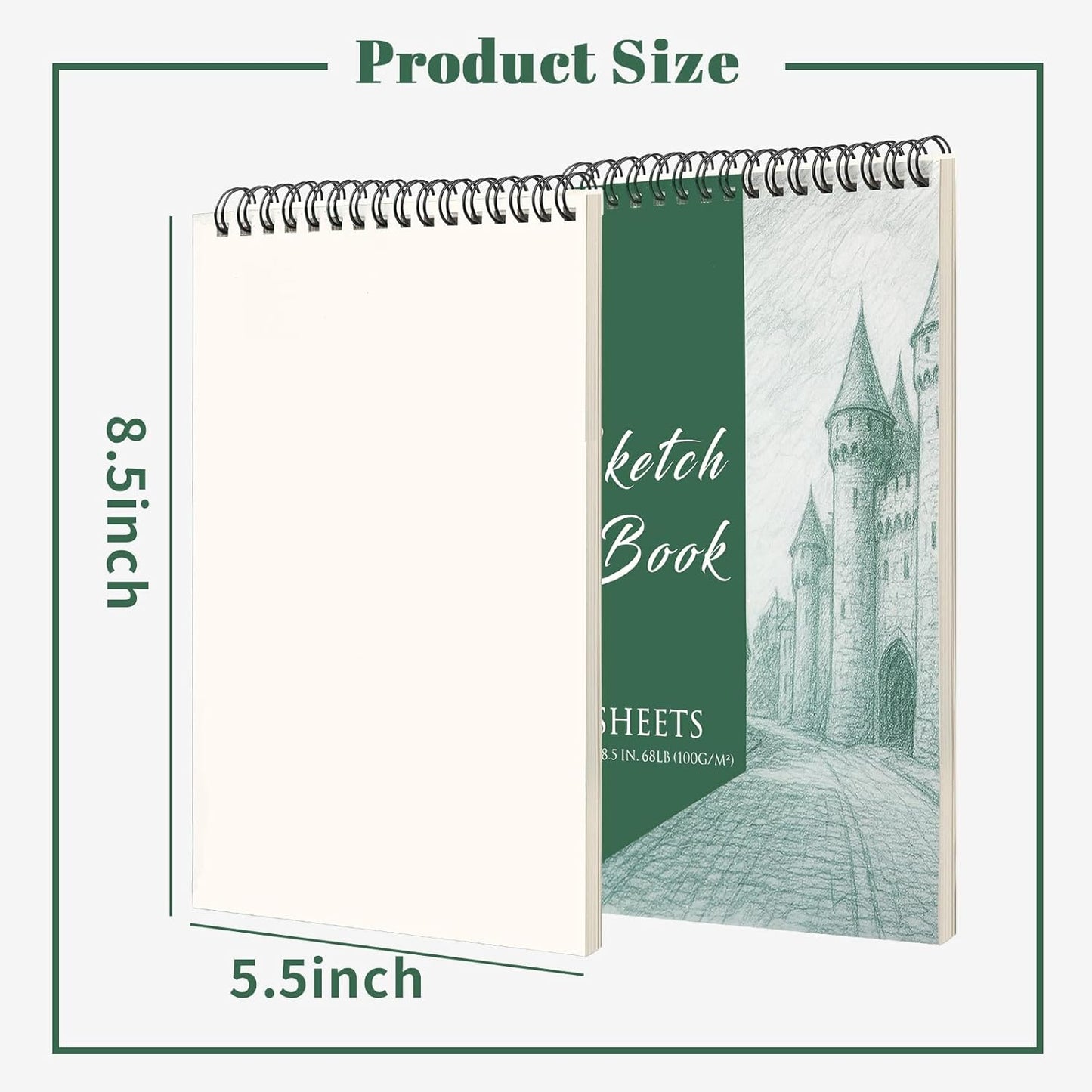 DINGIXOC 20 Pack Small Sketchbooks, 5.5" x 8.5" Mini Sketch Pad, Top Spiral Bound, 68lb/100gsm, Art Sketch Pads for Drawing & Painting(30 Sheets Each)