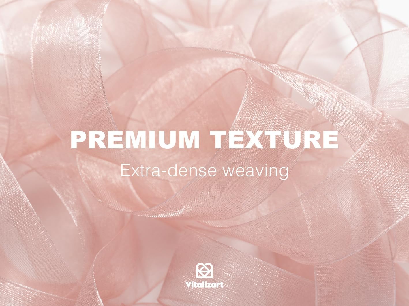 Vitalizart Cream & Rose Gold Organza Sheer Ribbon 1 inch x 30Yd Pink Ribbon Handmade Fabric Ribbons for Gift Wrapping Christmas Tree Crafts Bows Wedding Invitations Wreaths Wrap Peach