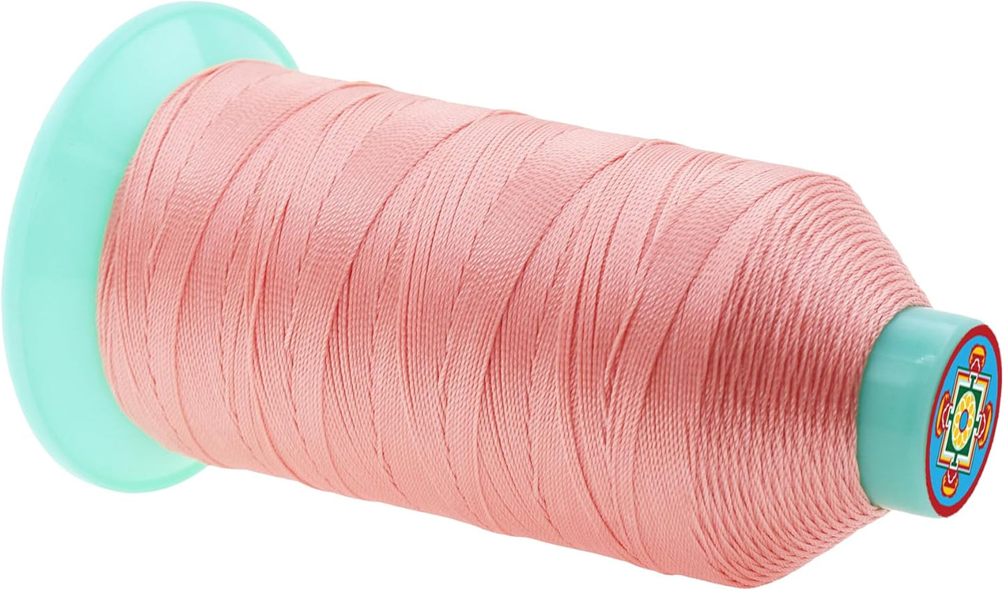 Mandala Crafts Bonded Nylon Thread Blush Heavy Duty Sewing Threads - 800 YDs Size 207 630D T210 Tex 210 Thread for Leather Jeans Weaving Outdoor Marine Upholstery Threads