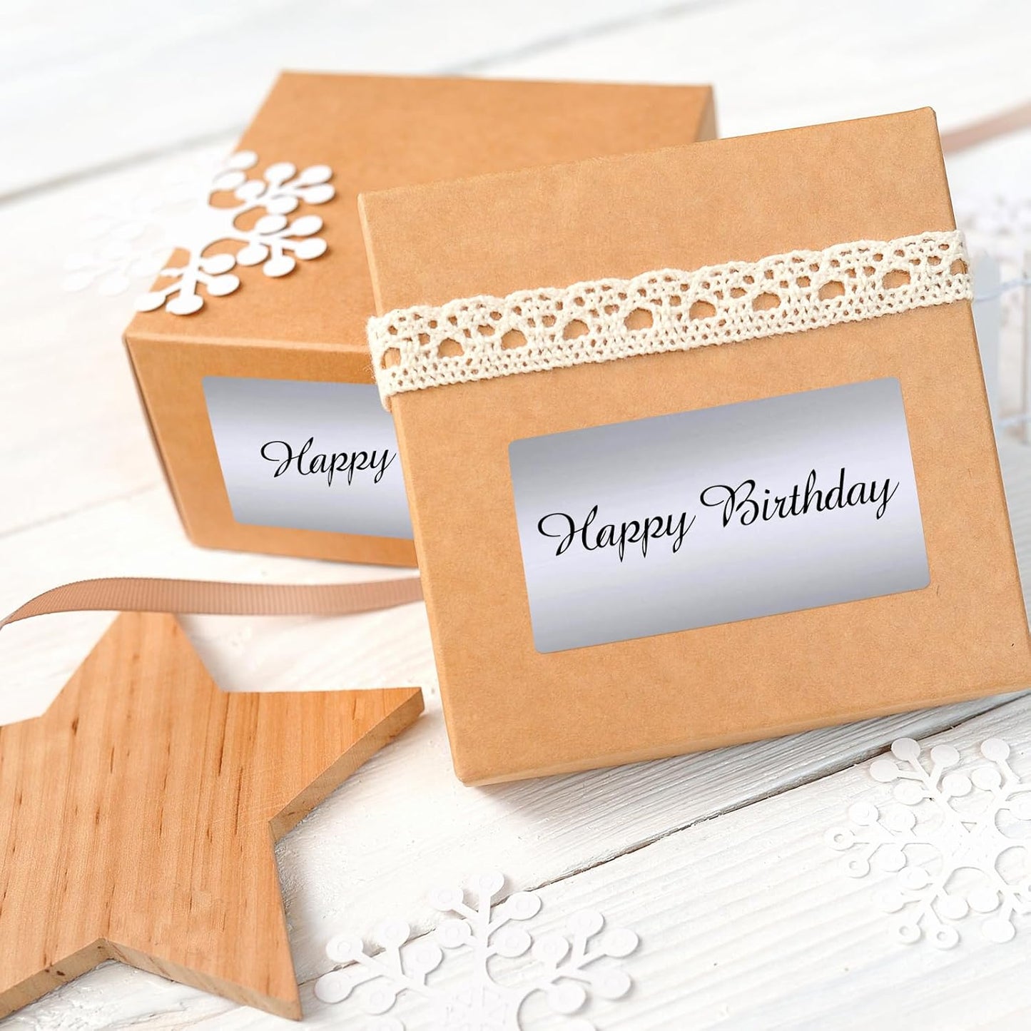 2" x 4" Silver Thermal Label Stickers,Waterproof Thermal Printer Sticker Labels for Gift Wrapping, Self-Adhesive Name Price Tag DIY Custom Logo Design (250 pcs,Silver)