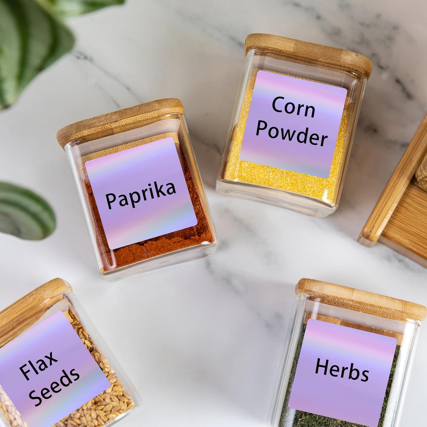 2" x 2" Square Thermal Labels Stickers, Holographic Thermal Stickers Labels, Self-Adhesive Glitter Direct Thermal Label for Small Business, DIY Design- Holographic Purple